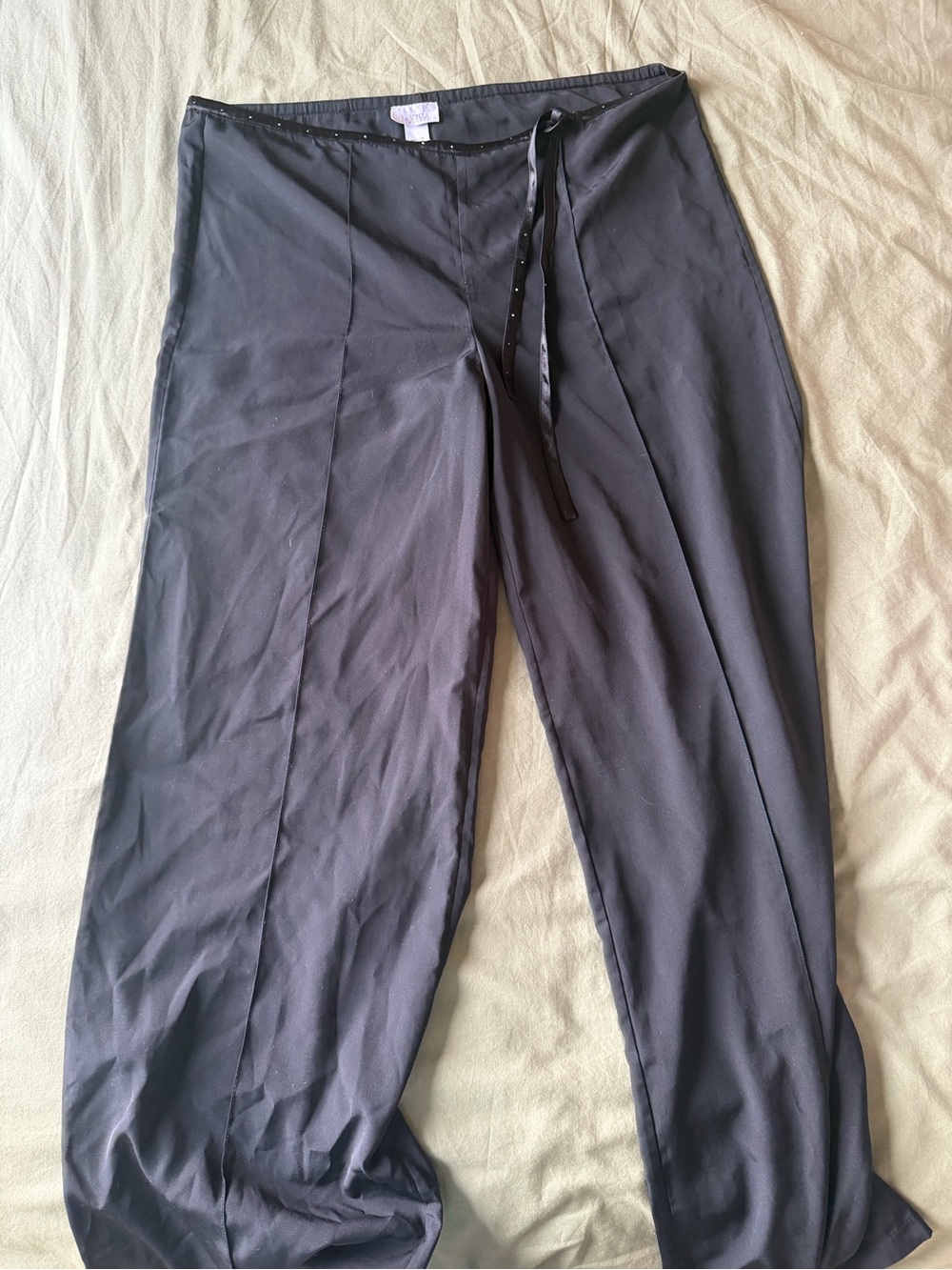 La SENZA Y2K Vintage Black Satin Pants